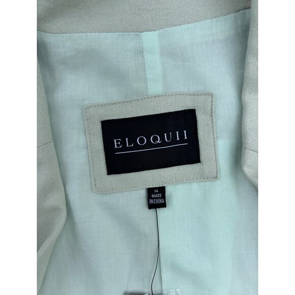 NWT Eloquii Women's Sage green longline belted vest size 14 Linen Rayon blend - Picture 5 of 8